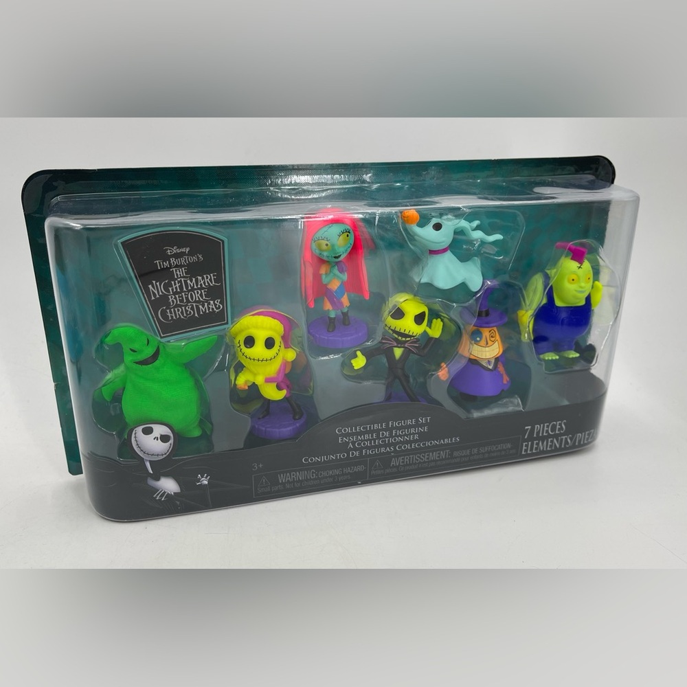 Tim Burtons The Nightmare Before Christmas Neon 7pc Collectible Figure Set NEW